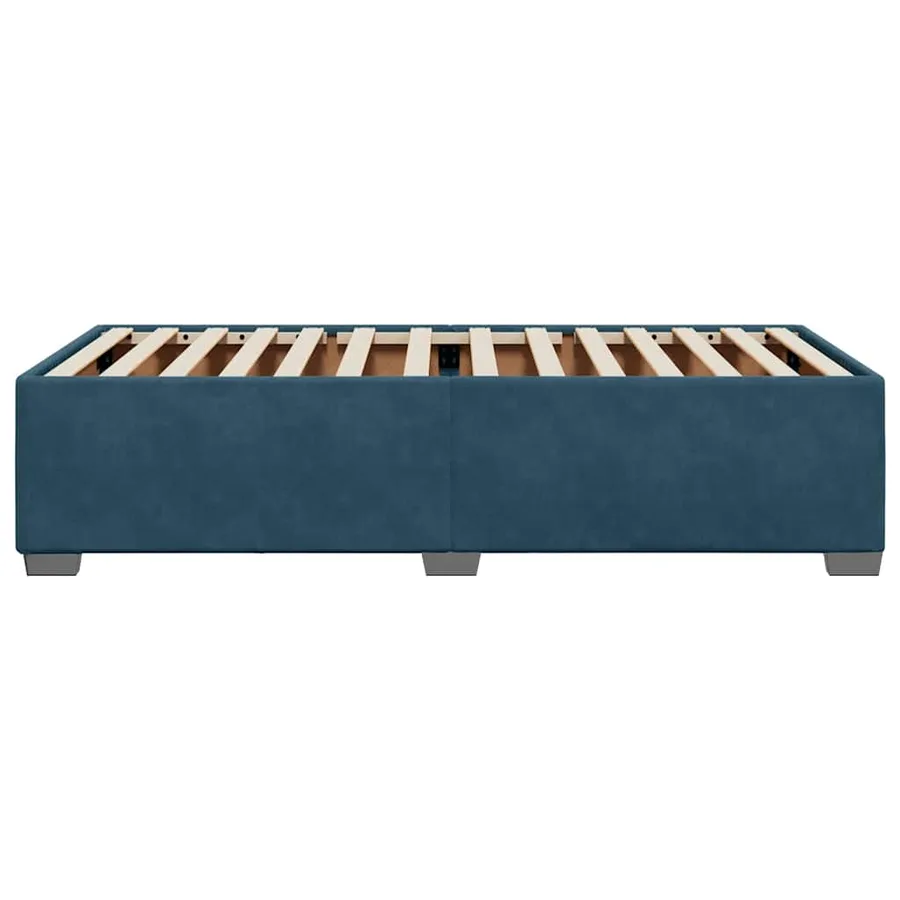 Cadre de lit sans matelas bleu 100x200 cm velours - 5