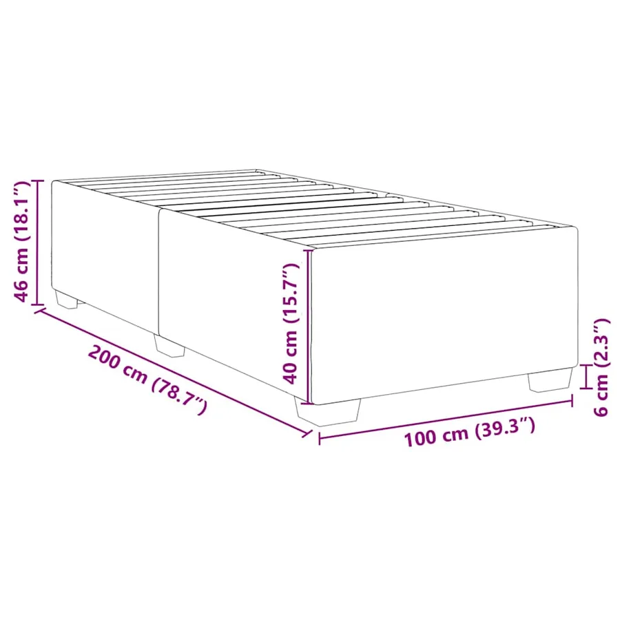 Cadre de lit sans matelas bleu 100x200 cm velours - 9