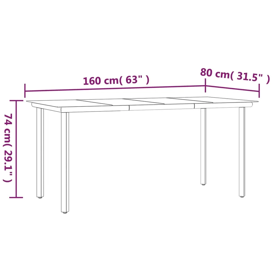 Ensemble à manger de jardin coussins 7 pcs Marron/noir - 11