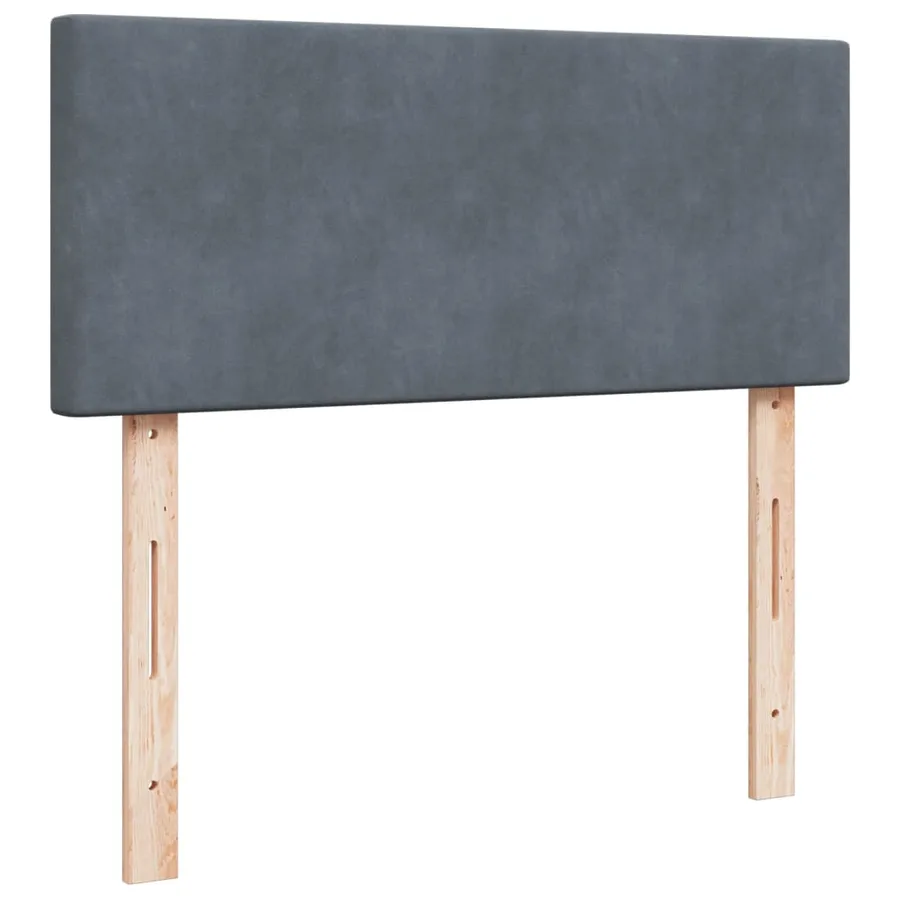 Sommier à lattes de lit et matelas gris foncé 120x190cm velours - 10