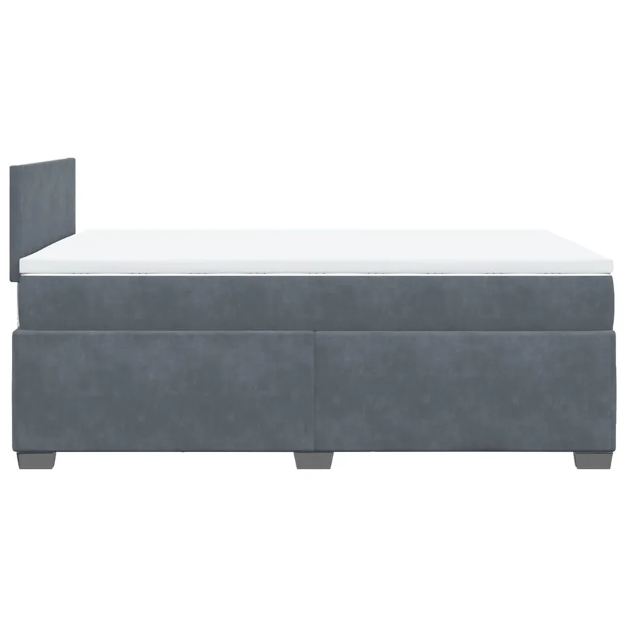 Sommier à lattes de lit et matelas gris foncé 120x190cm velours - 11