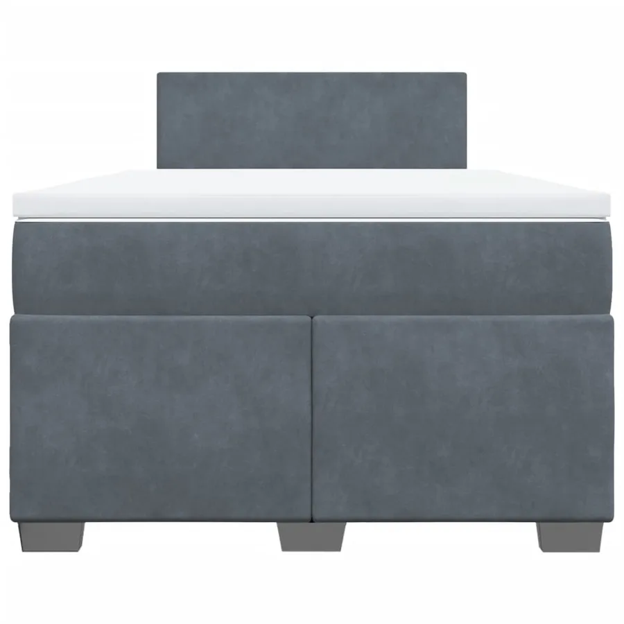 Sommier à lattes de lit et matelas gris foncé 120x190cm velours - 6