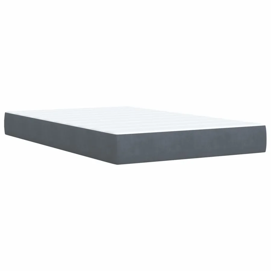 Sommier à lattes de lit et matelas gris foncé 120x190cm velours - 8
