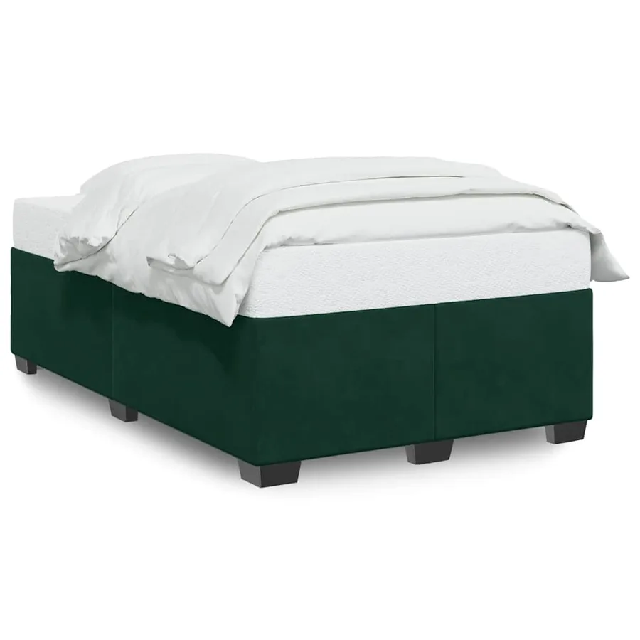 Cadre de lit sans matelas vert foncé 120x190 cm velours - 2