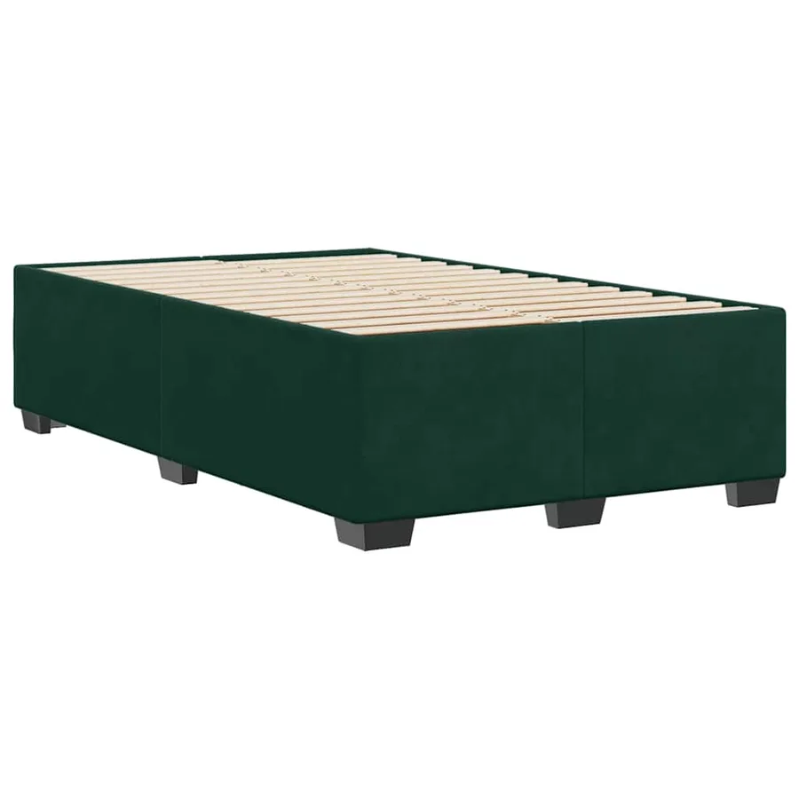 Cadre de lit sans matelas vert foncé 120x190 cm velours - 3