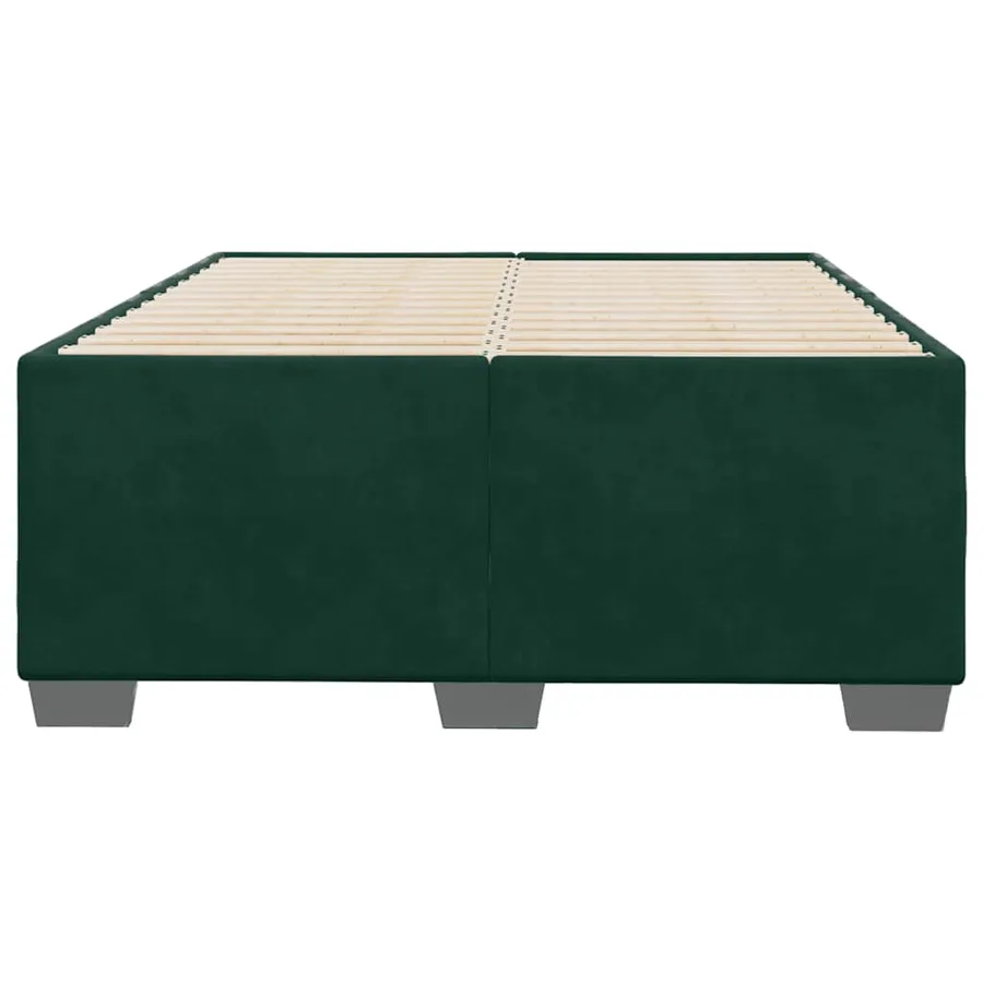 Cadre de lit sans matelas vert foncé 120x190 cm velours - 4