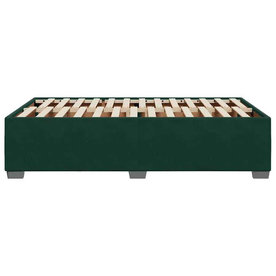 Cadre de lit sans matelas vert foncé 120x190 cm velours - 5