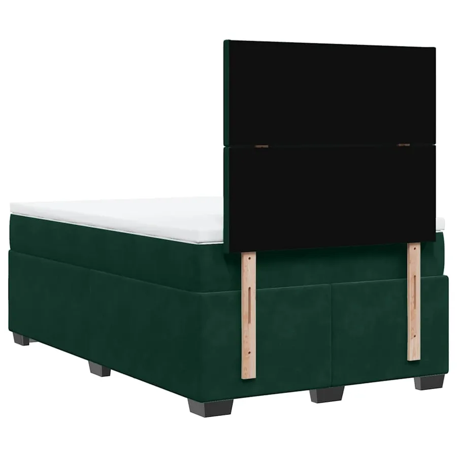 Sommier à lattes de lit avec matelas vert foncé 120x190 cm - 12