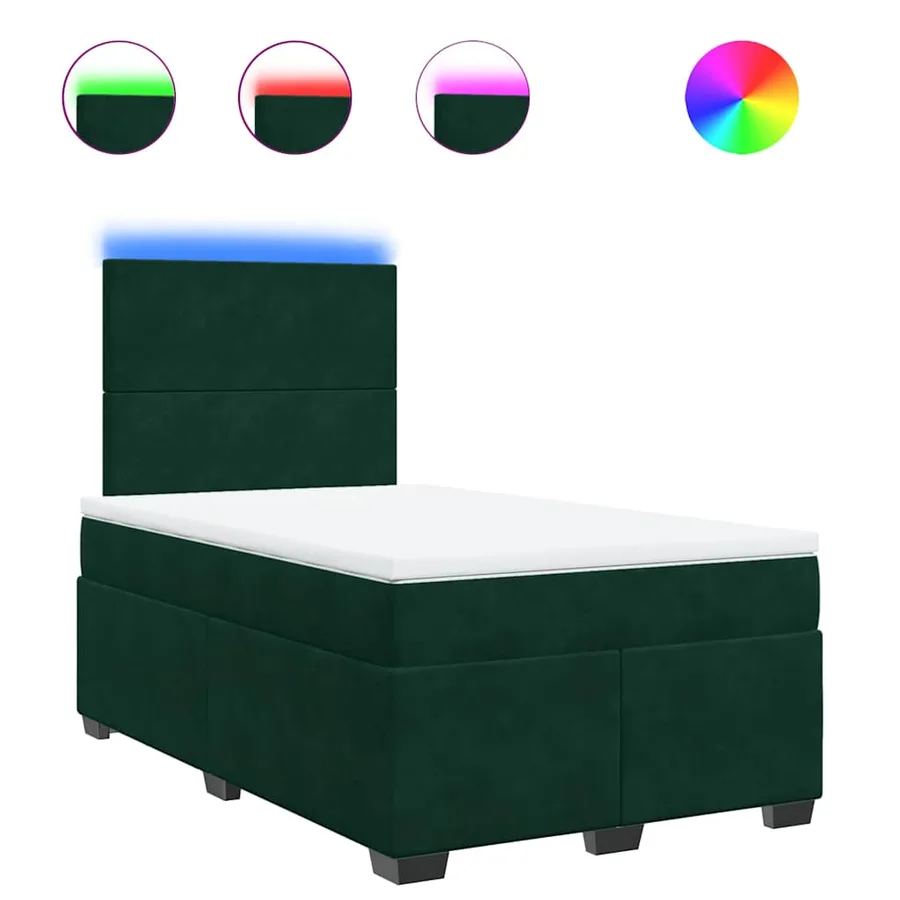Sommier à lattes de lit avec matelas vert foncé 120x190 cm - 2