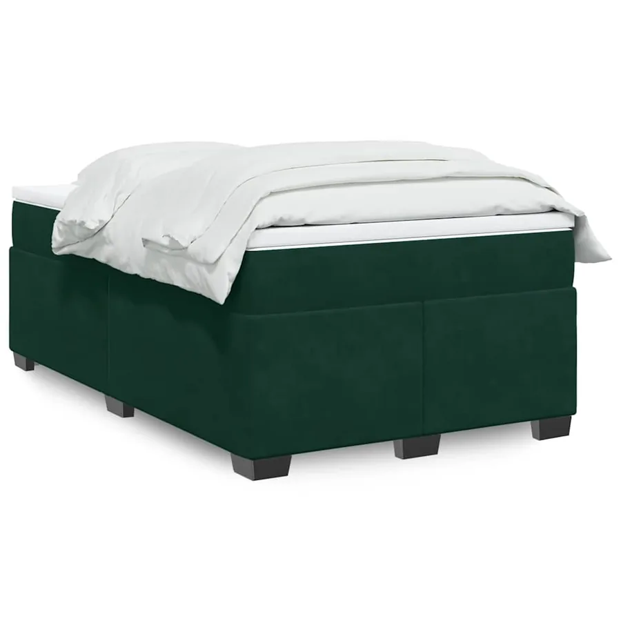 Sommier à lattes de lit avec matelas vert foncé 120x190 cm