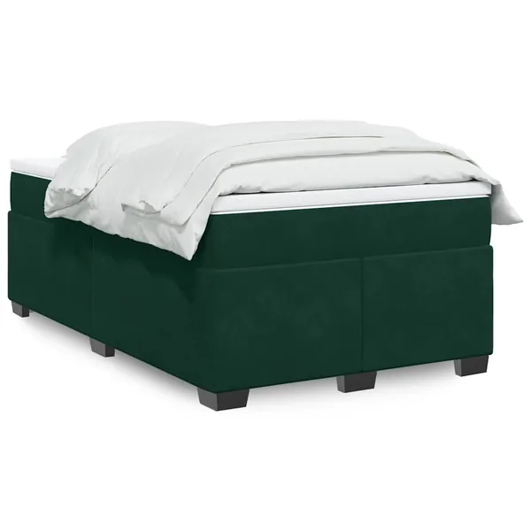 Sommier à lattes de lit avec matelas vert foncé 120x190 cm