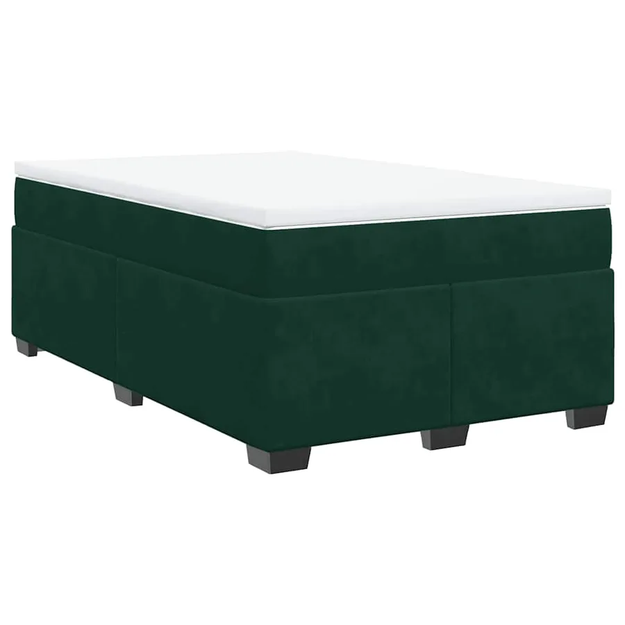 Sommier à lattes de lit avec matelas vert foncé 120x190 cm - 2