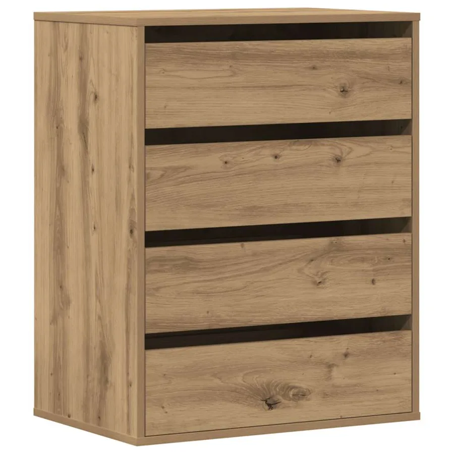 Commode d'angle chêne artisanal 60x41x76 cm bois d'ingénierie - 2