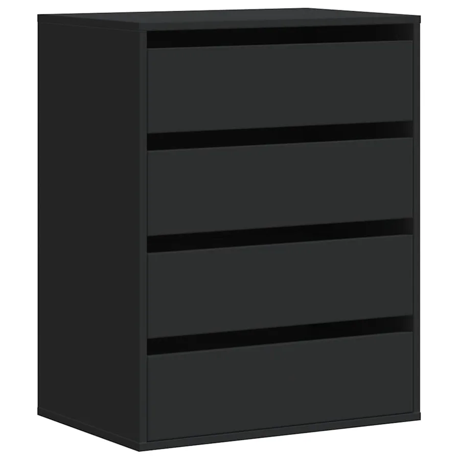 Commode d'angle noir 60x41x76 cm bois d'ingénierie - 2