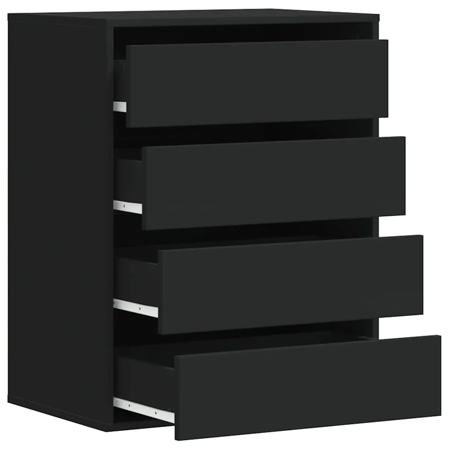 Commode d'angle noir 60x41x76 cm bois d'ingénierie - 5