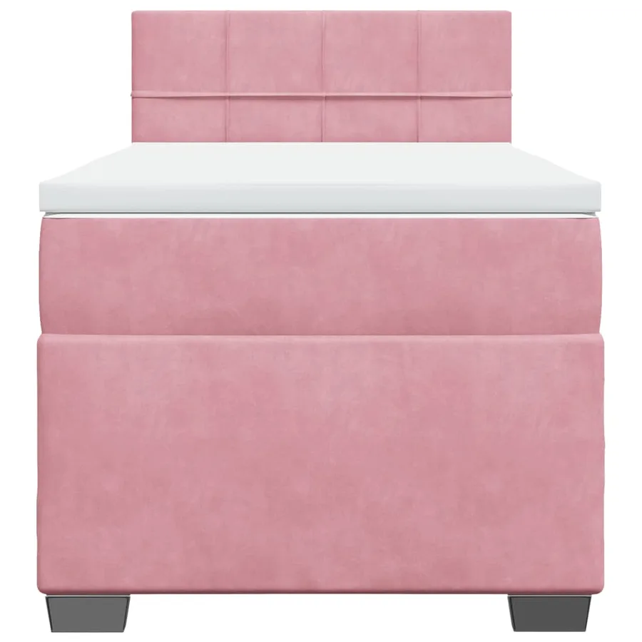 Sommier à lattes de lit avec matelas Rose 90x200 cm Velours - 4
