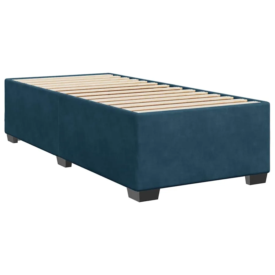 Sommier à lattes de lit avec matelas bleu 90x200 cm velours - 10