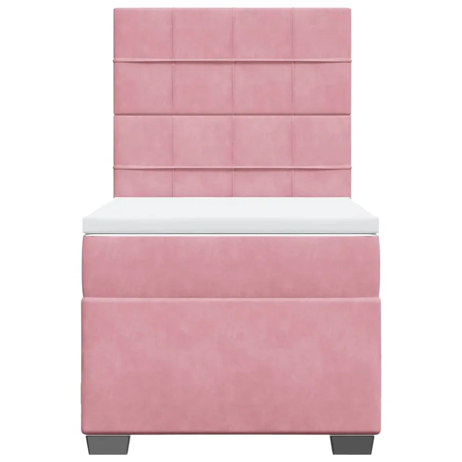 Sommier à lattes de lit avec matelas Rose 90x200 cm Velours - 6