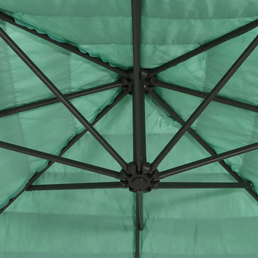 Parasol de jardin avec mât en acier vert 223x223x213 cm - 8