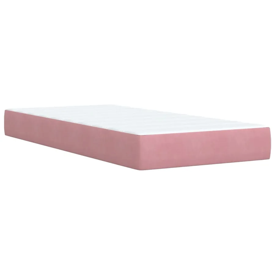 Sommier à lattes de lit avec matelas Rose 100x200 cm Velours - 12