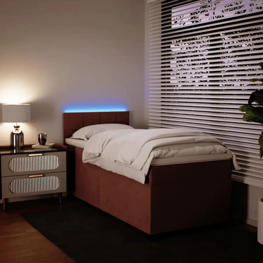 Sommier à lattes de lit avec matelas Rose 100x200 cm Velours - 4