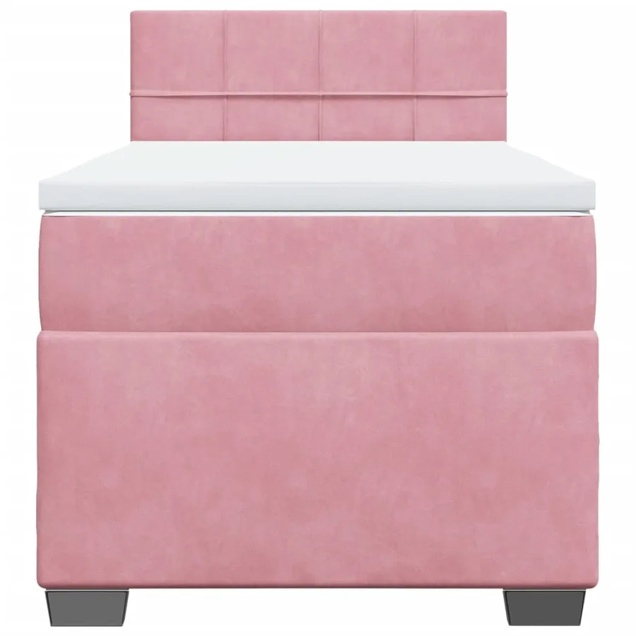 Sommier à lattes de lit avec matelas Rose 100x200 cm Velours - 6