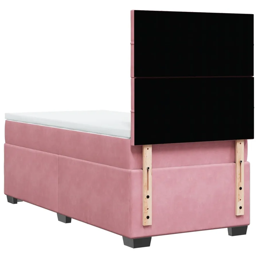 Sommier à lattes de lit avec matelas Rose 100x200 cm Velours - 10