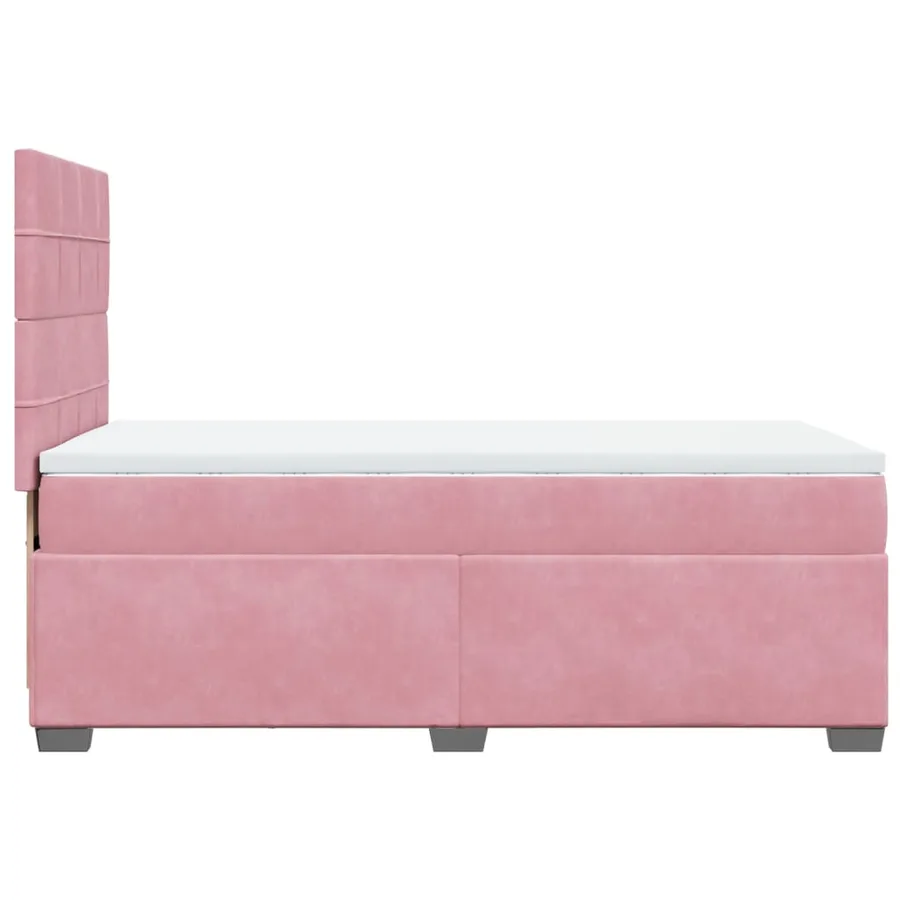 Sommier à lattes de lit avec matelas Rose 100x200 cm Velours - 9