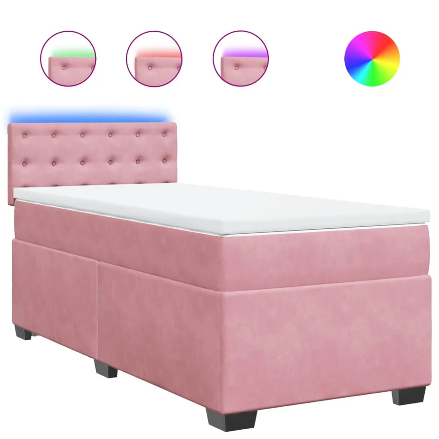 Sommier à lattes de lit avec matelas Rose 100x200 cm Velours - 2