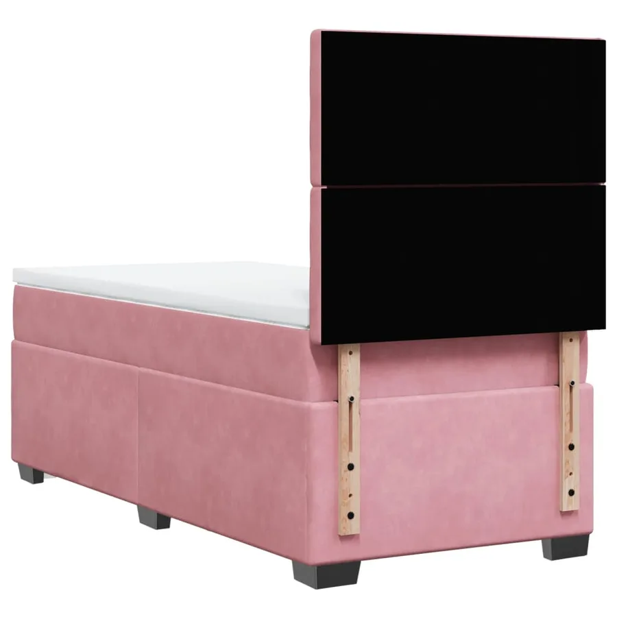 Sommier à lattes de lit avec matelas Rose 100x200 cm Velours - 10