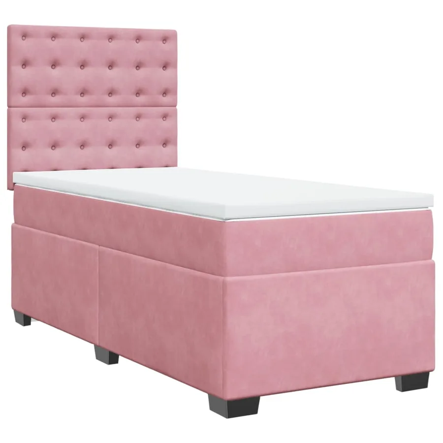 Sommier à lattes de lit avec matelas Rose 100x200 cm Velours - 2