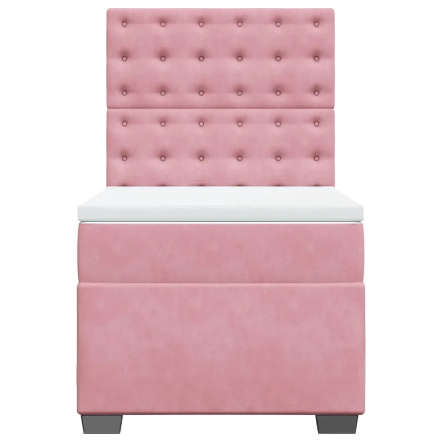 Sommier à lattes de lit avec matelas Rose 100x200 cm Velours - 4
