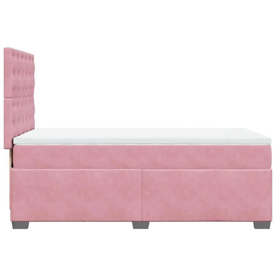 Sommier à lattes de lit avec matelas Rose 100x200 cm Velours - 9
