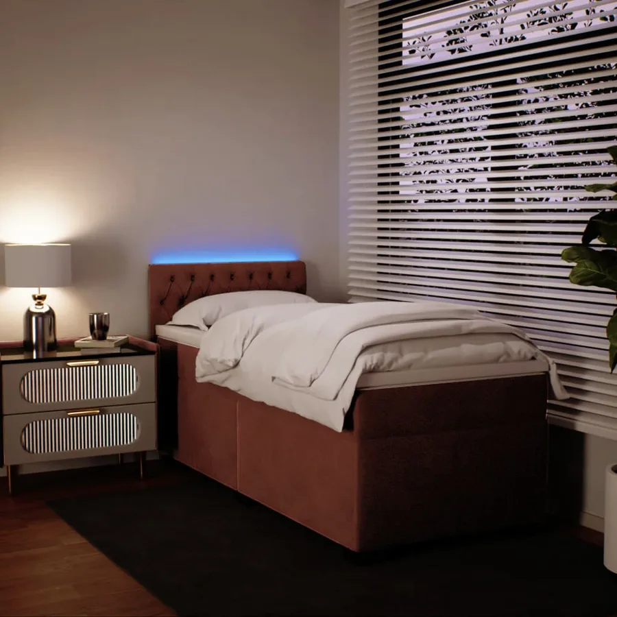 Sommier à lattes de lit avec matelas Rose 100x200 cm Velours - 4