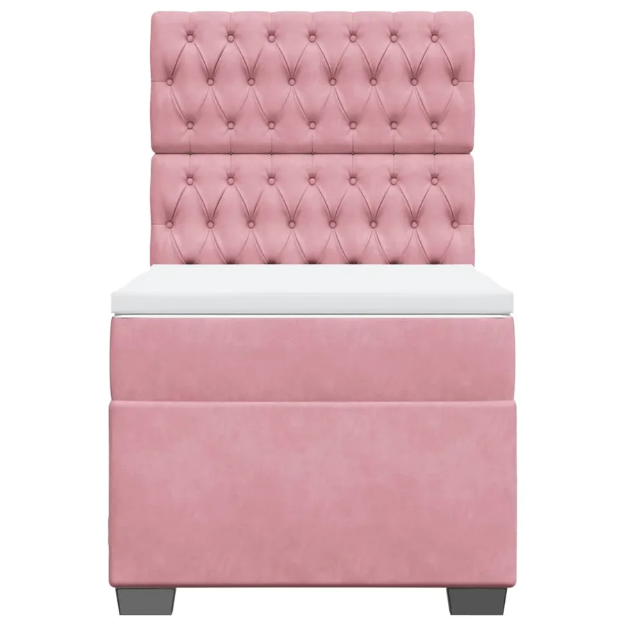 Sommier à lattes de lit avec matelas Rose 100x200 cm Velours - 4