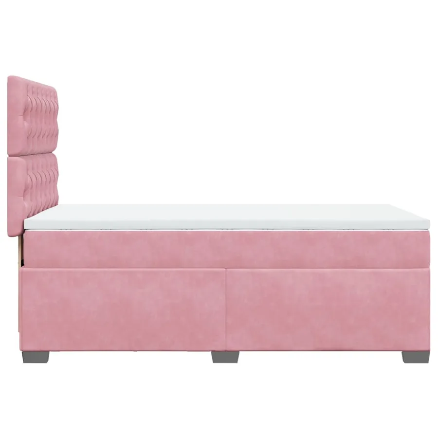 Sommier à lattes de lit avec matelas Rose 100x200 cm Velours - 9
