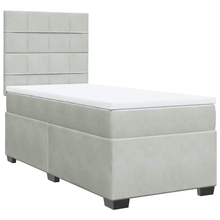 Sommier à lattes de lit et matelas Gris clair 100x200cm Velours - 6