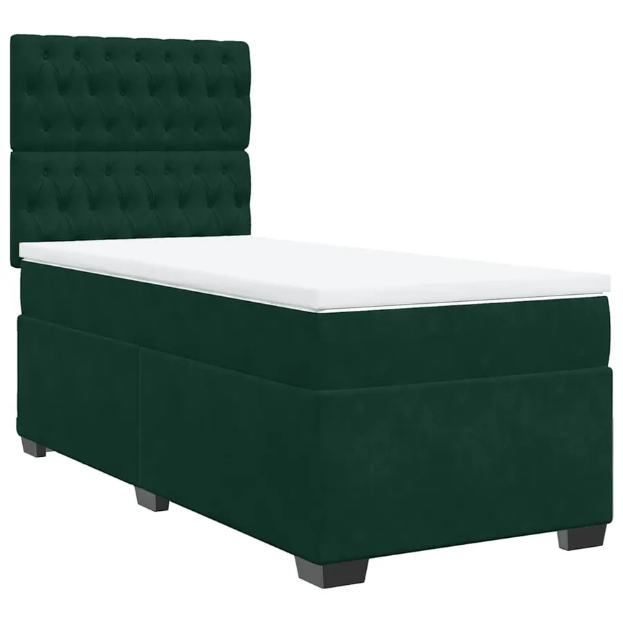 Sommier à lattes de lit avec matelas Vert foncé 100x200 cm - 3