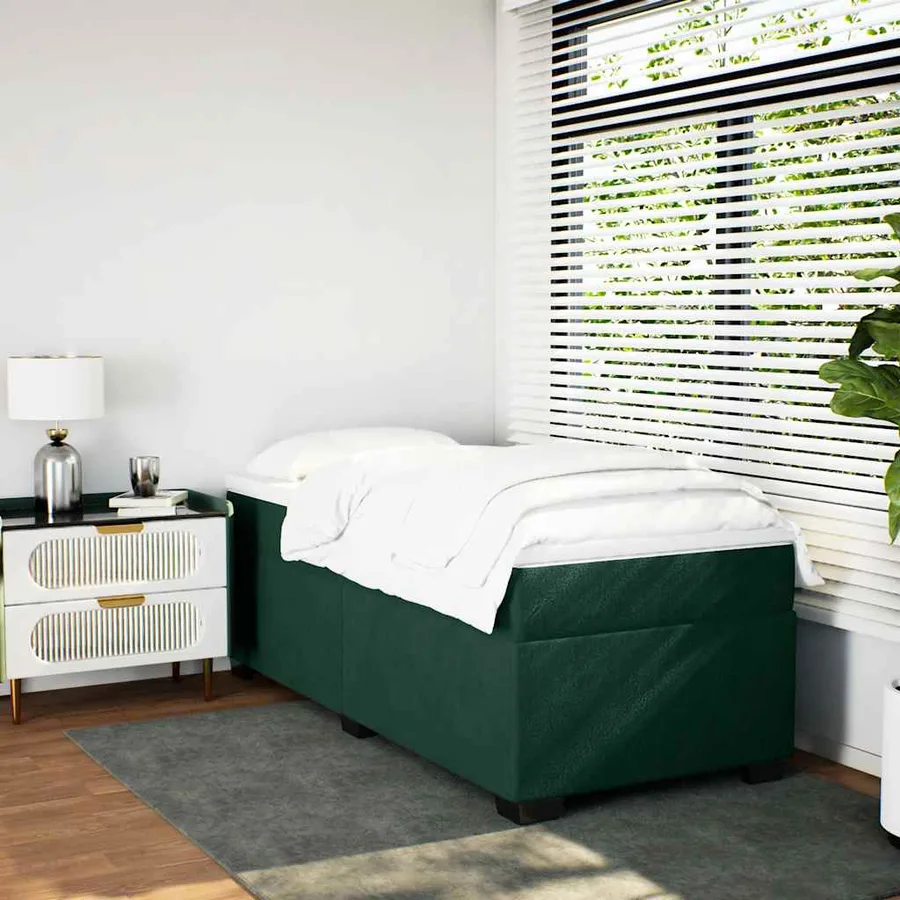 Sommier à lattes de lit avec matelas Vert foncé 100x200 cm - 3