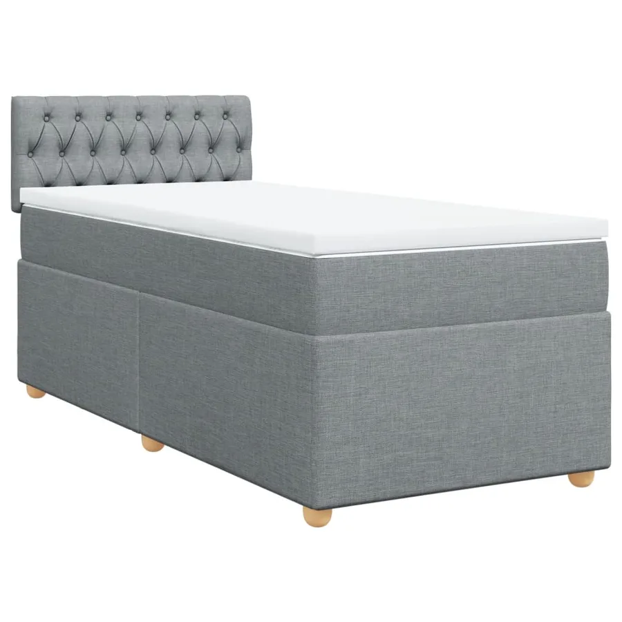 Sommier à lattes de lit avec matelas gris clair 80x200 cm tissu - 3