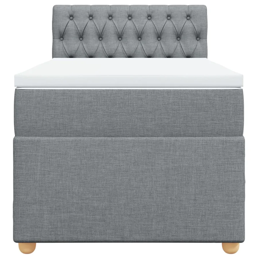 Sommier à lattes de lit avec matelas gris clair 80x200 cm tissu - 6