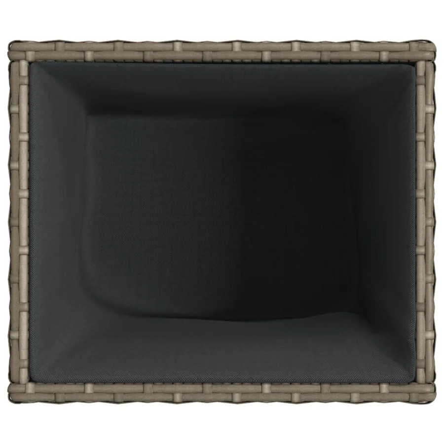 Jardinière gris 36x30x32 cm résine tressée - 8