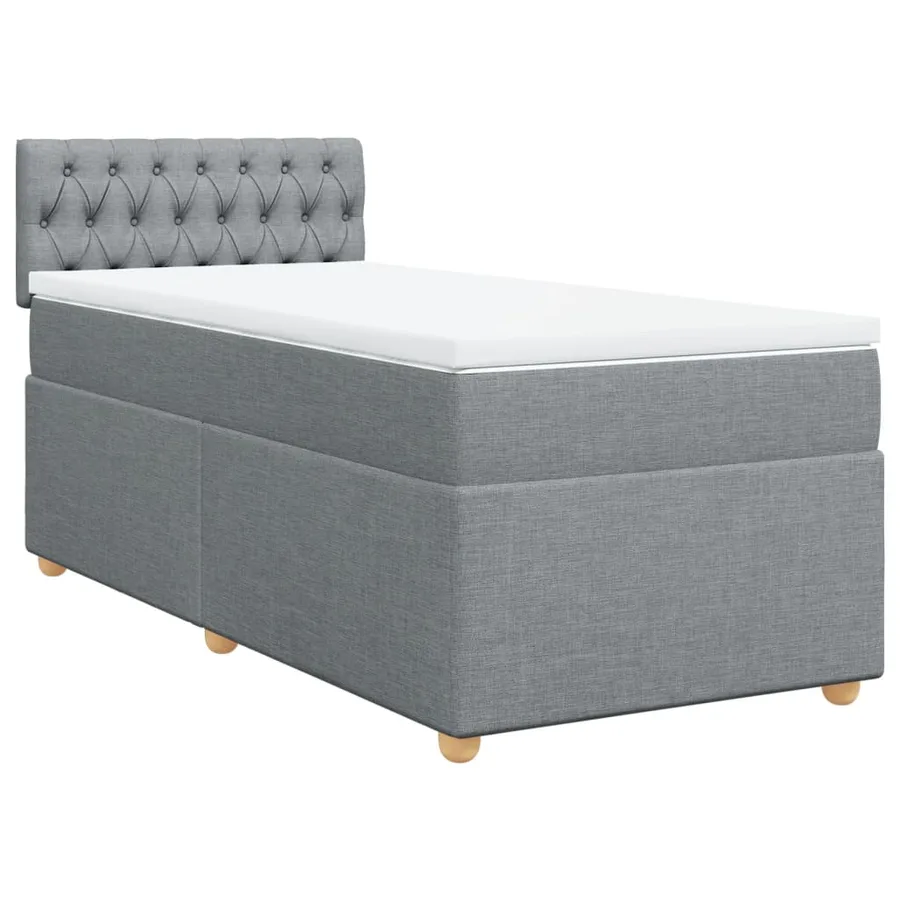 Sommier à lattes de lit avec matelas gris clair 80x200 cm tissu - 2