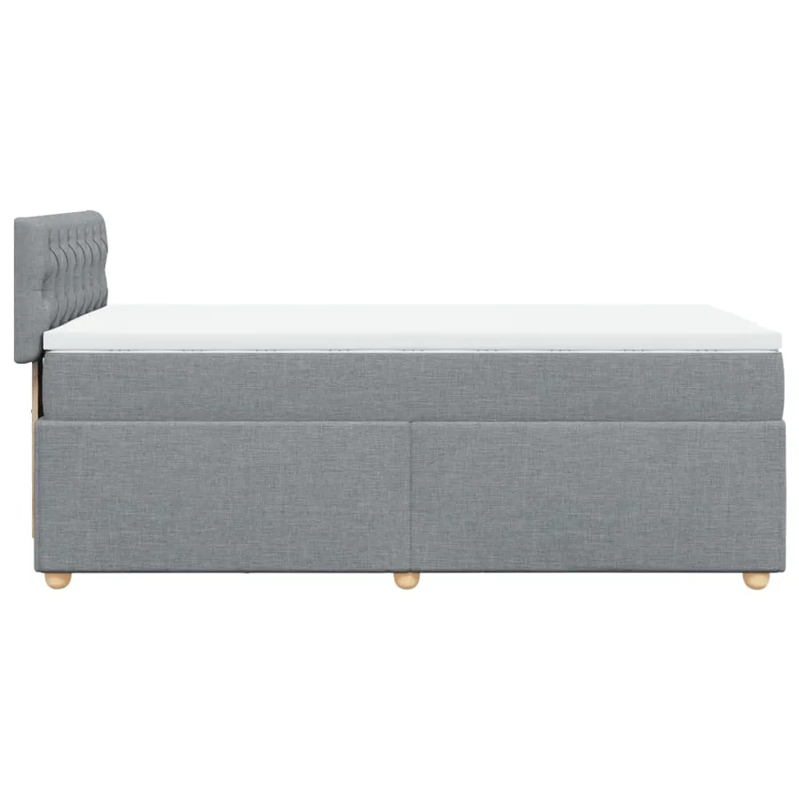 Sommier à lattes de lit avec matelas gris clair 80x200 cm tissu - 5