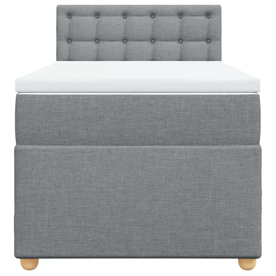 Sommier à lattes de lit avec matelas gris clair 80x200 cm tissu - 6