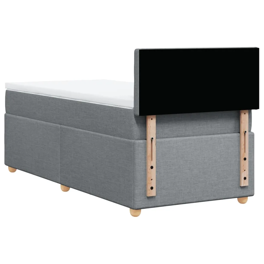 Sommier à lattes de lit avec matelas gris clair 80x200 cm tissu - 8