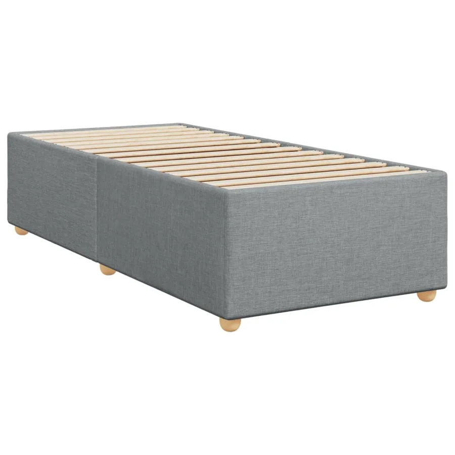 Sommier à lattes de lit avec matelas gris clair 80x200 cm tissu - 9