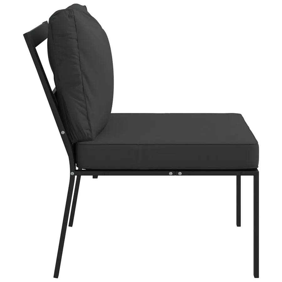 Garden chairs with grey cushions set of 2 60x74x79 cm Steel - 5