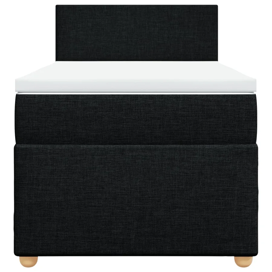 Sommier à lattes de lit et matelas Noir 80x200 cm Tissu - 4