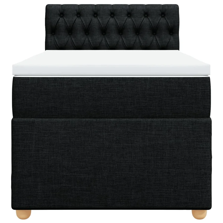 Sommier à lattes de lit et matelas Noir 80x200 cm Tissu - 4